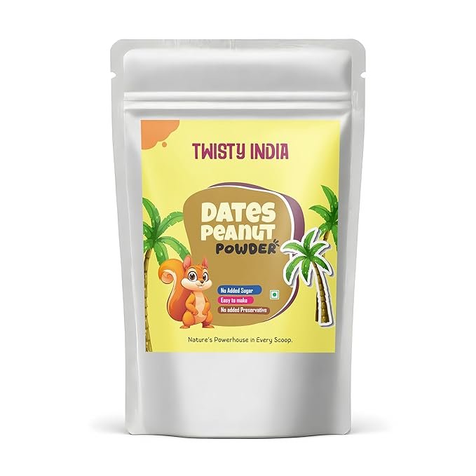 Twisty India Dates Peanut Powder, No Added Sugar, Natural Energy Supplement (500Grams)