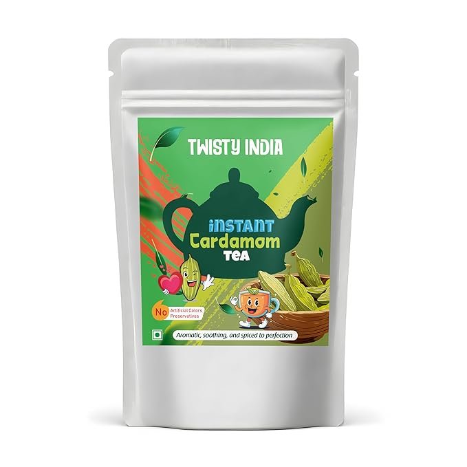 Twisty India Instant Cardamom Tea, Natural Ingredients, No Artificial Colours or Preservatives(1kg)