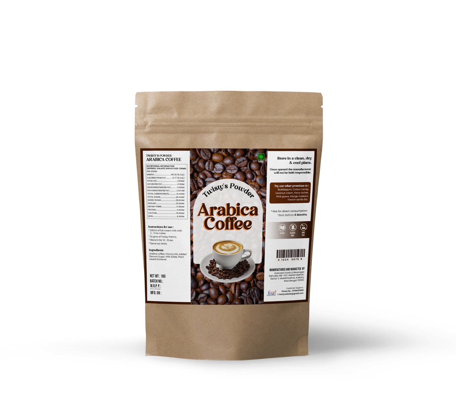 Best Arabica Coffee Mix for Bubble Tea – Coffee Milk Tea & Frappes(1Kg)