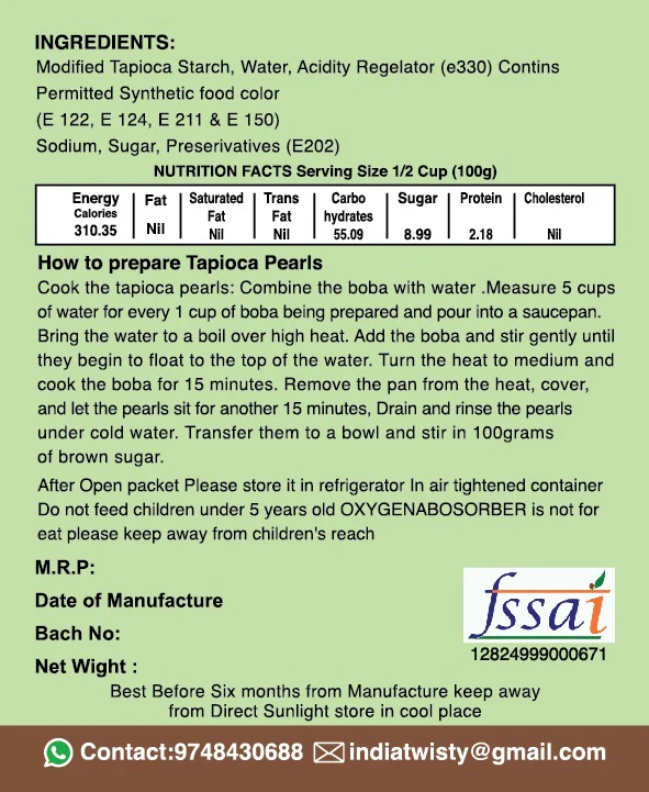 Tapioca Pearls 1Kg for Bubble Tea – Chewy Boba Pearls for Milk Tea (Best)