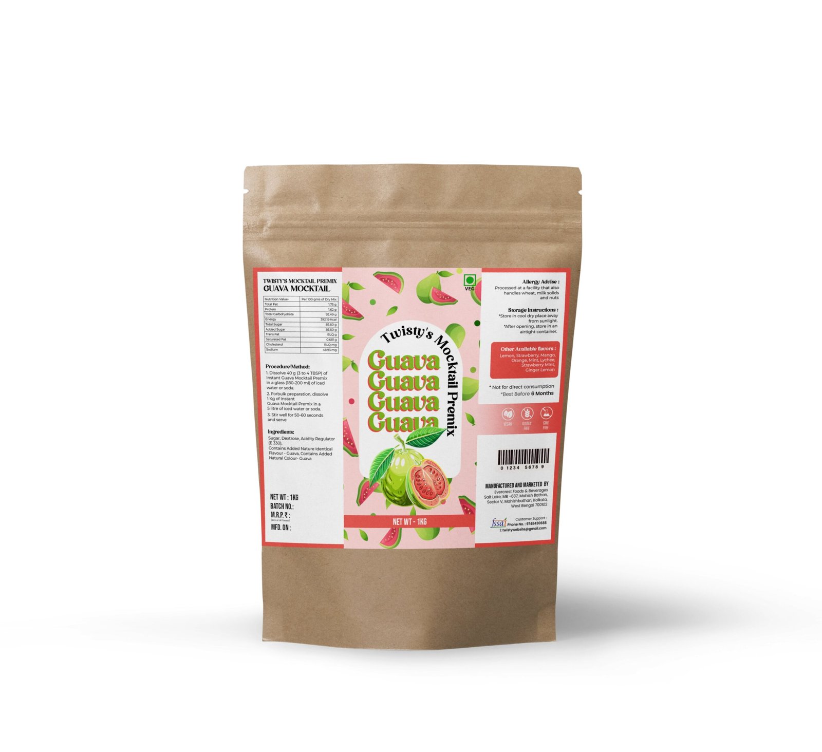 Twisty's Mocktails Premix(Guava)