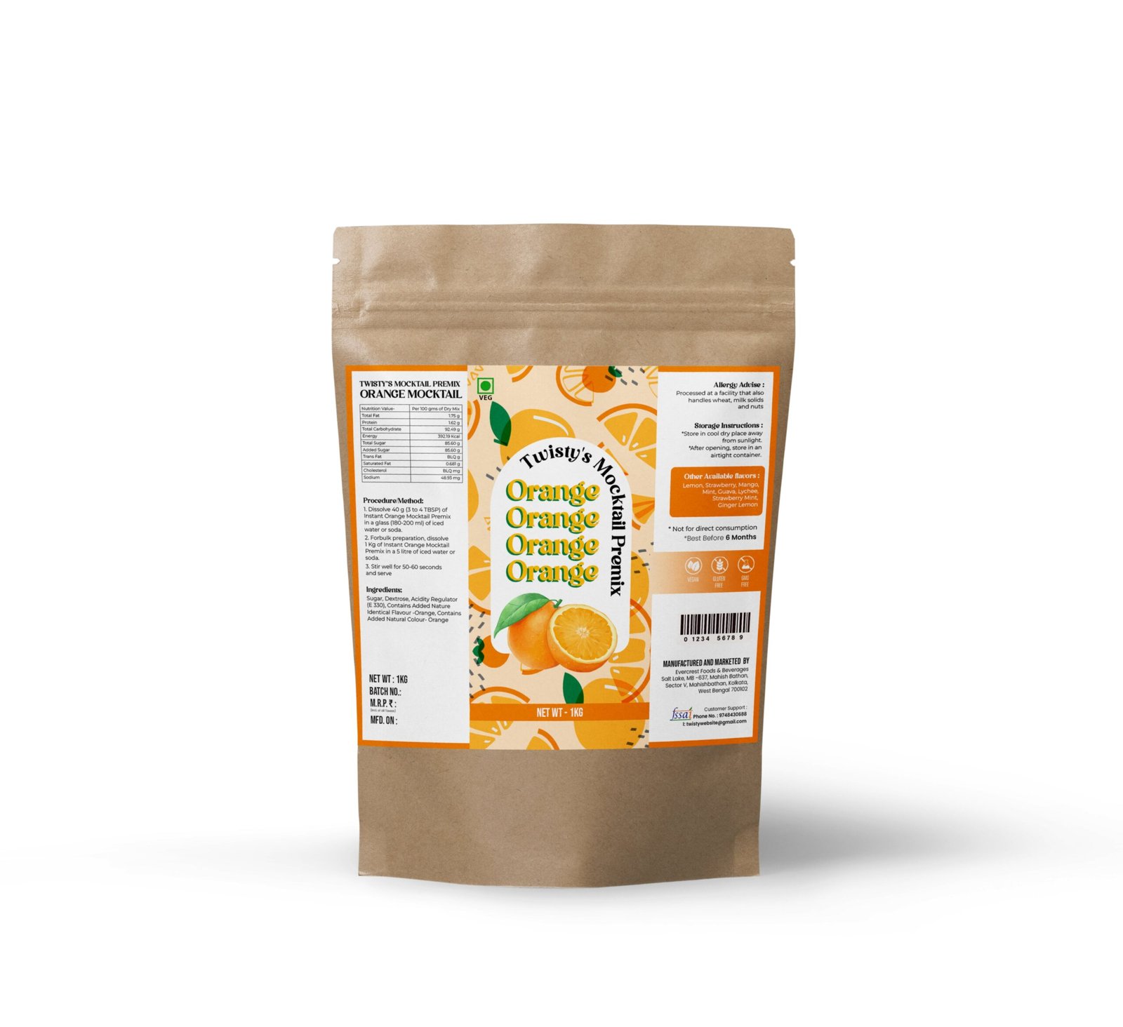 Twisty's Mocktails Premix(Orange)