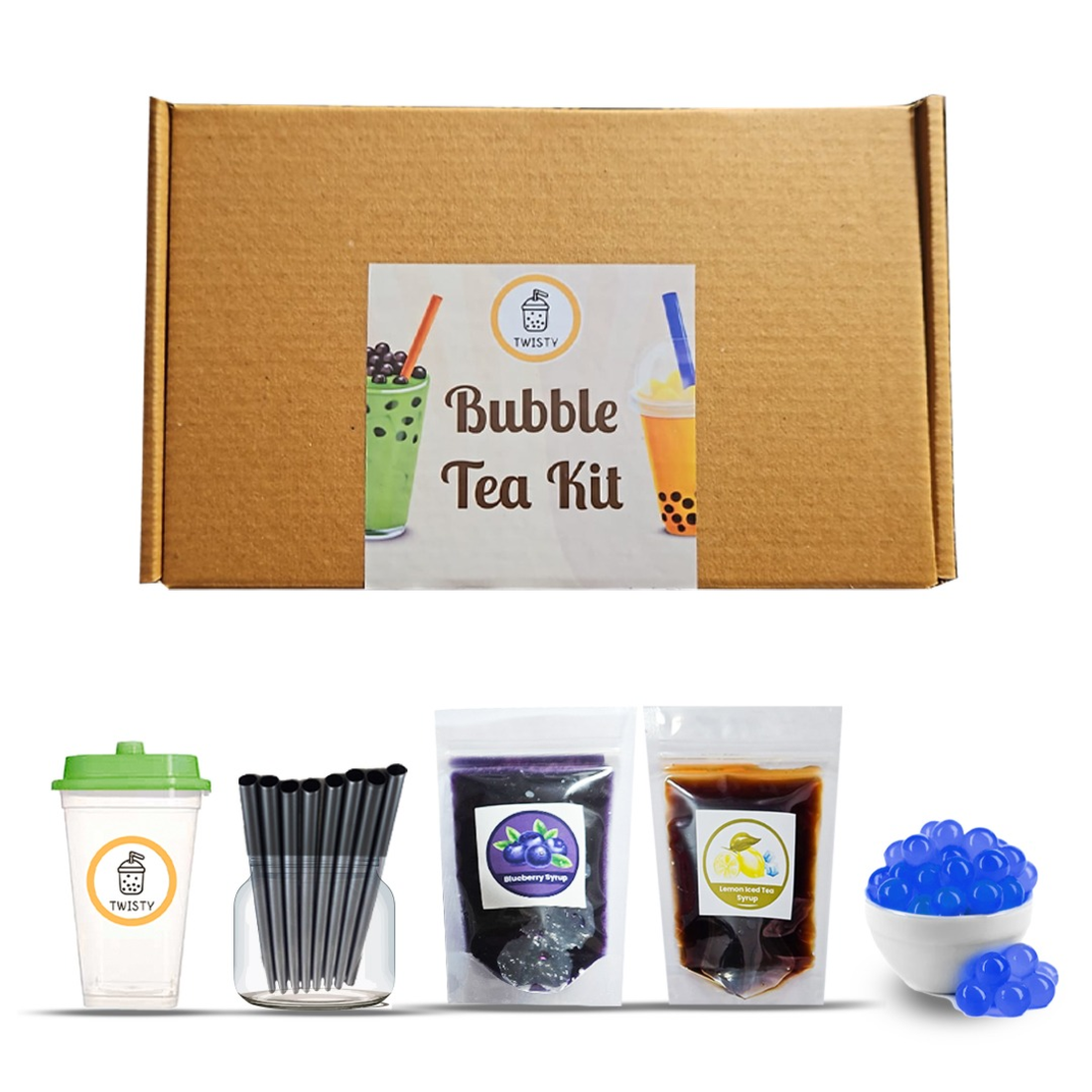 DIY Blueberry Bubble Tea Kit – Indulgent Boba Experience at Home