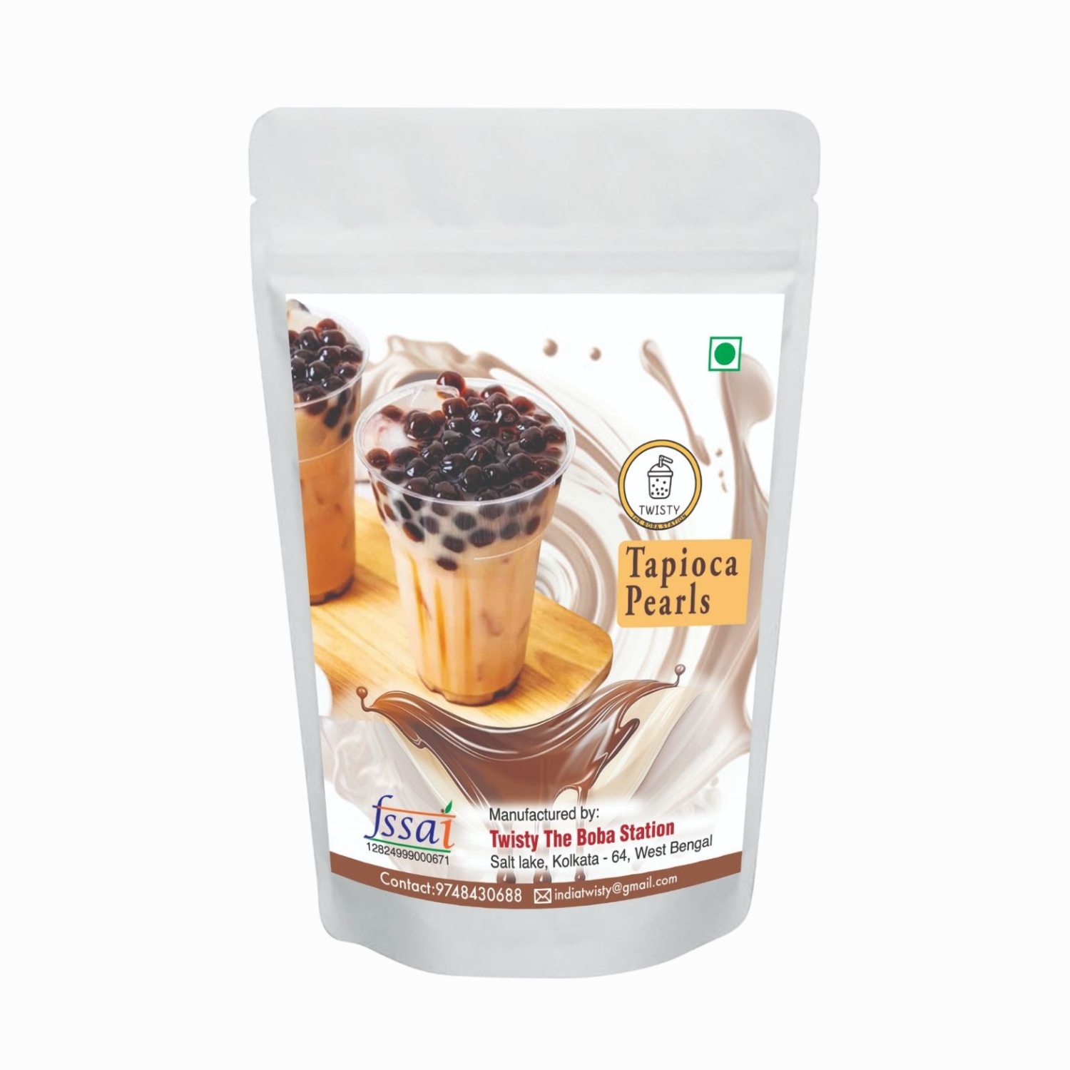 Coffee Mini Boba Kit | Brown Sugar Tapioca Pearls 500g + Hazelnut Coffee Powder 250g + Coffee Popping Boba 350g | Bubble Tea Making Kit