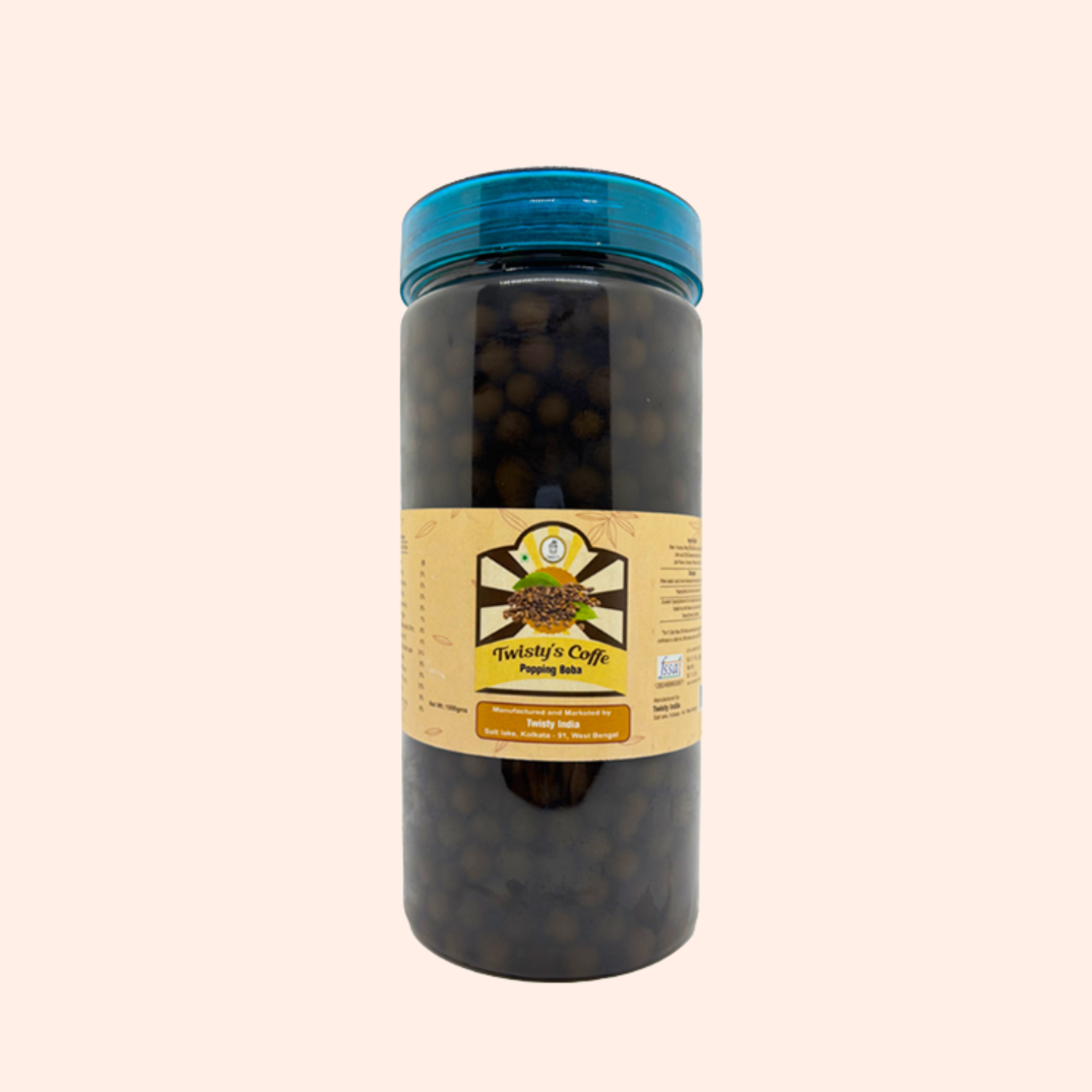 Coffee Mini Boba Kit | Brown Sugar Tapioca Pearls 500g + Hazelnut Coffee Powder 250g + Coffee Popping Boba 350g | Bubble Tea Making Kit