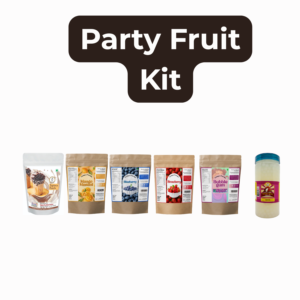Party Fruit Bubble Tea Kit – Party Pack | Brown Sugar Tapioca Pearls (2 kg), Mango Powder (250 g), Blueberry Powder (250 g), Strawberry Powder (250 g), Bubblegum Powder (250 g) & Lychee Popping Boba (350 g)