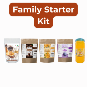 Family Starter Bubble Tea Kit – Family Pack | Brown Sugar Tapioca Pearls (1 kg), Belgian Chocolate Powder (250 g), Mango Powder (250 g), Taro Powder (250 g) & Mango Popping Boba (350 g)
