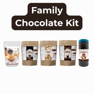 Family Chocolate Bubble Tea Kit – Family Pack | Brown Sugar Tapioca Pearls (1 kg), Belgian Chocolate Powder (250 g), Rich Chocolate Powder (250 g), Cookies & Cream Powder (250 g) & Chocolate Popping Boba (350 g)