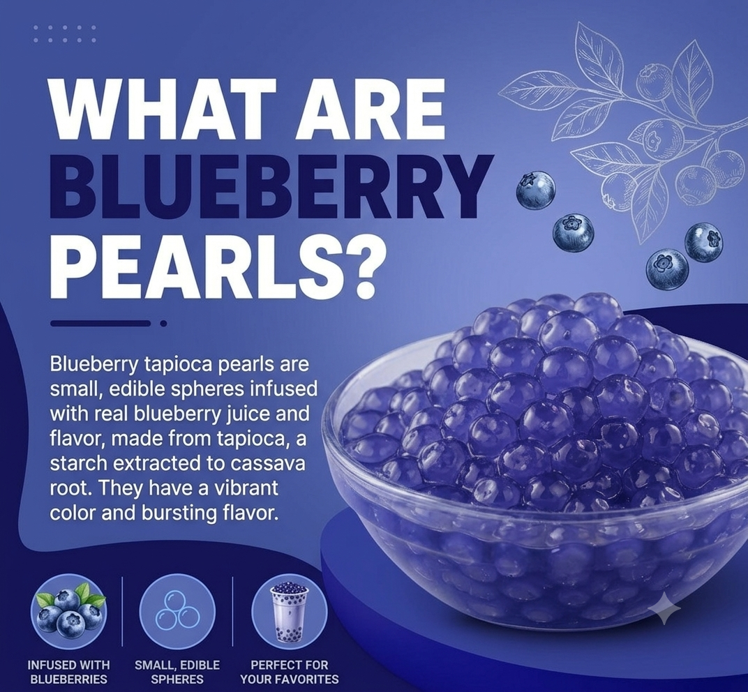 Twisty Blueberry Tapioca Pearls for Bubble Tea – Fruity Boba Pearls (1Kg)